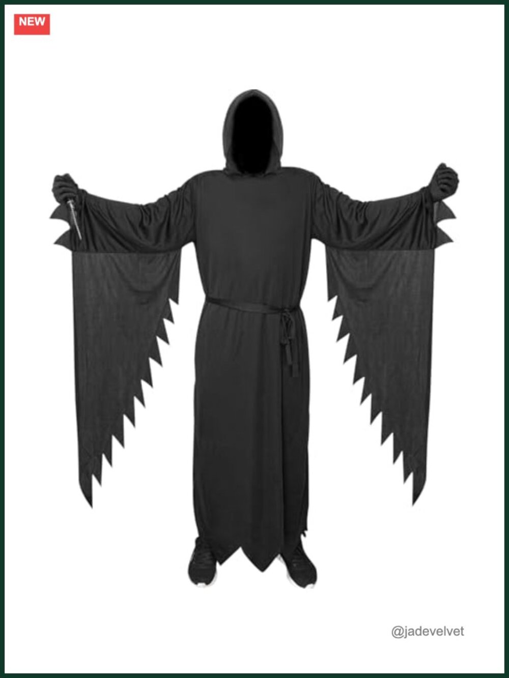 Hooded Cloak Costume Men Women Halloween Horror Cosplay Adult Robe Belt Gloves